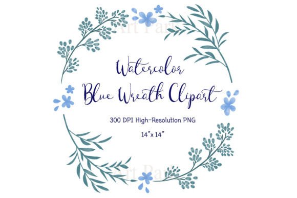 Elevating Visual Identity with the Watercolor Blue Floral Wreath Frame PNG