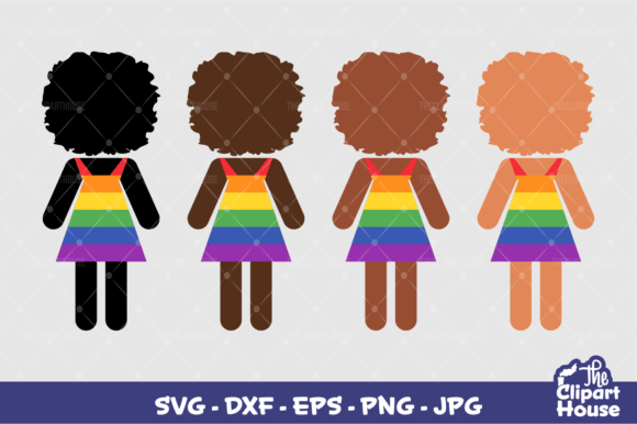 LGBT Afro Stick Woman Design for Cricut & Silhouette