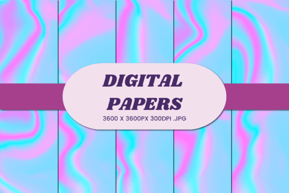 Pink Blue Unicorn Liquid 4 Digital Paper